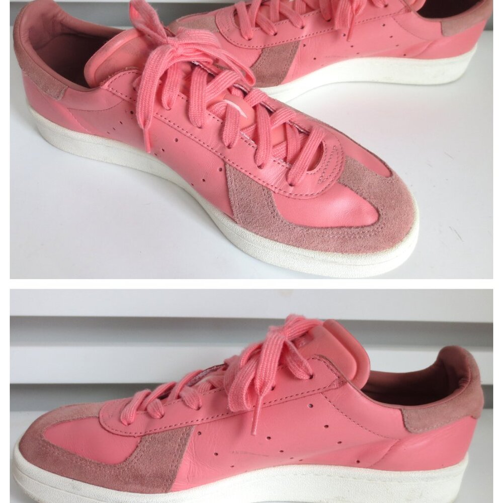 ADIDAS MEN'S 100% LEATHER/SUEDE SNEAKERS RICH PINK Sz-9.5